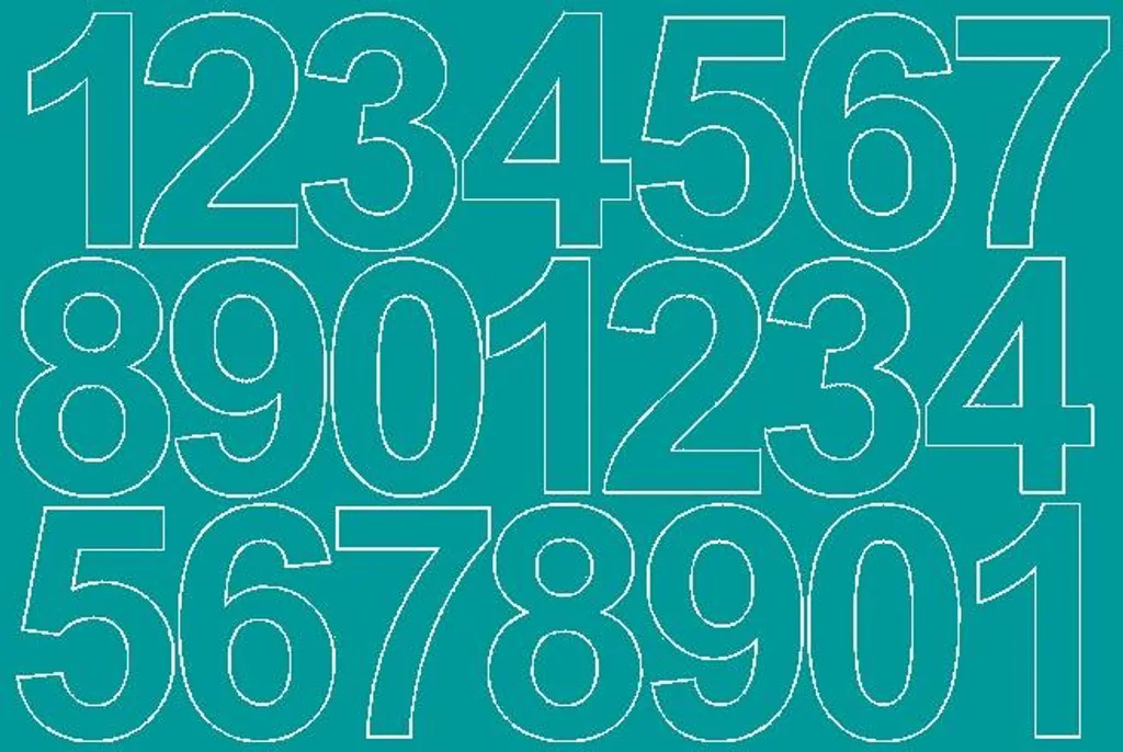 Adesivi numerati autoadesivi, 10 cm, turchese, opaco