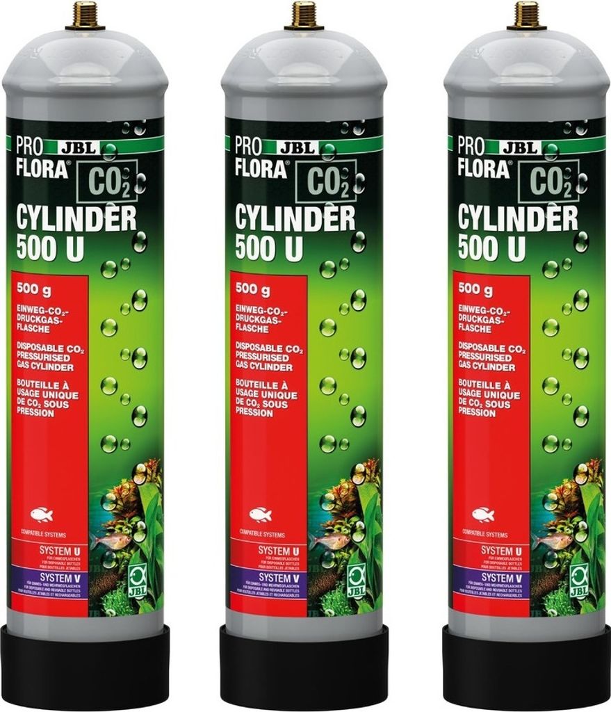 JBL PROFLORA 3 x u500 CO2-Einweg-Vorratsflasche 500g Set Produktbild 