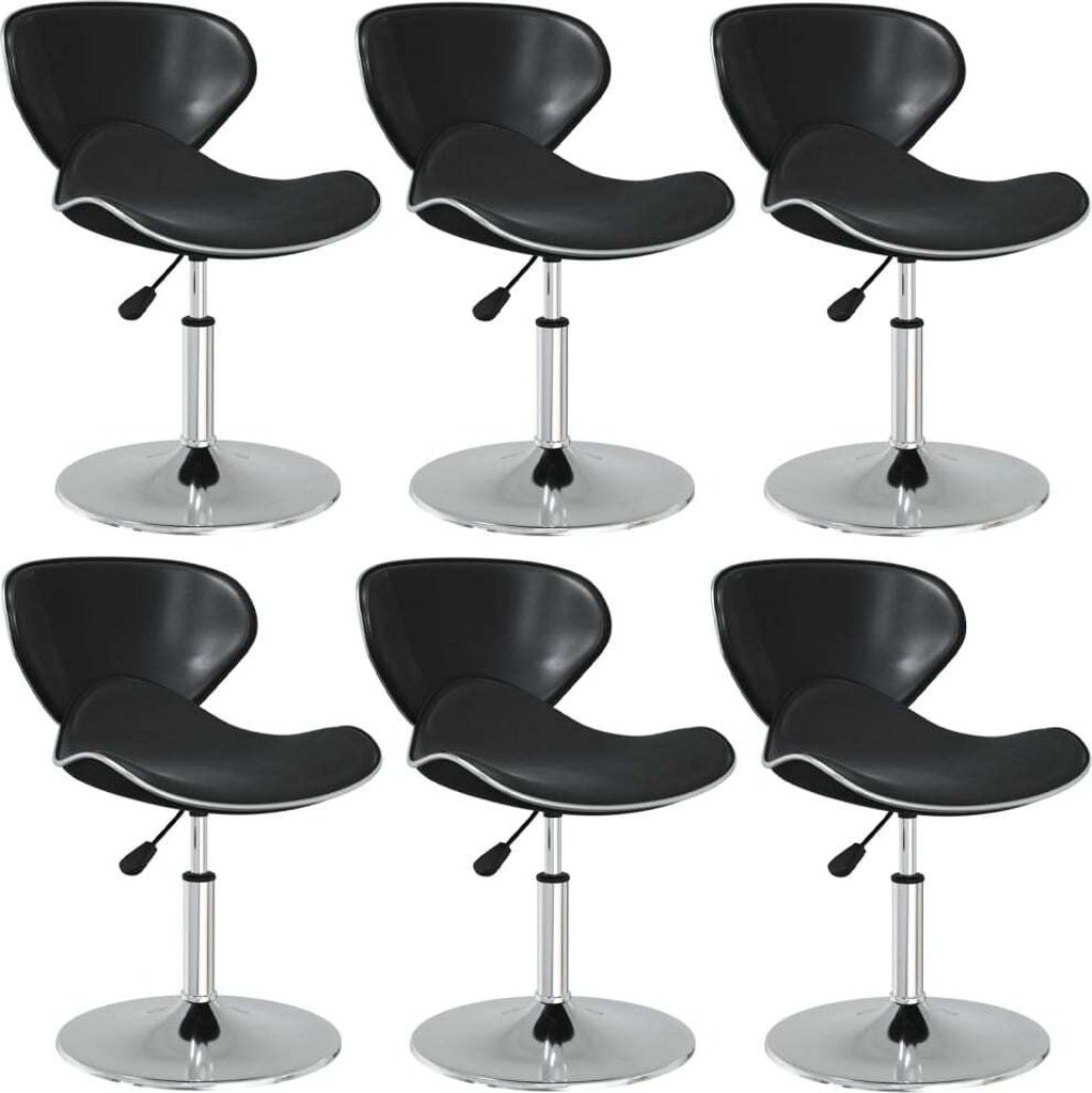 Hochwertig Esszimmerstühle 6 Stk. Schwarz Kunstleder 3088586