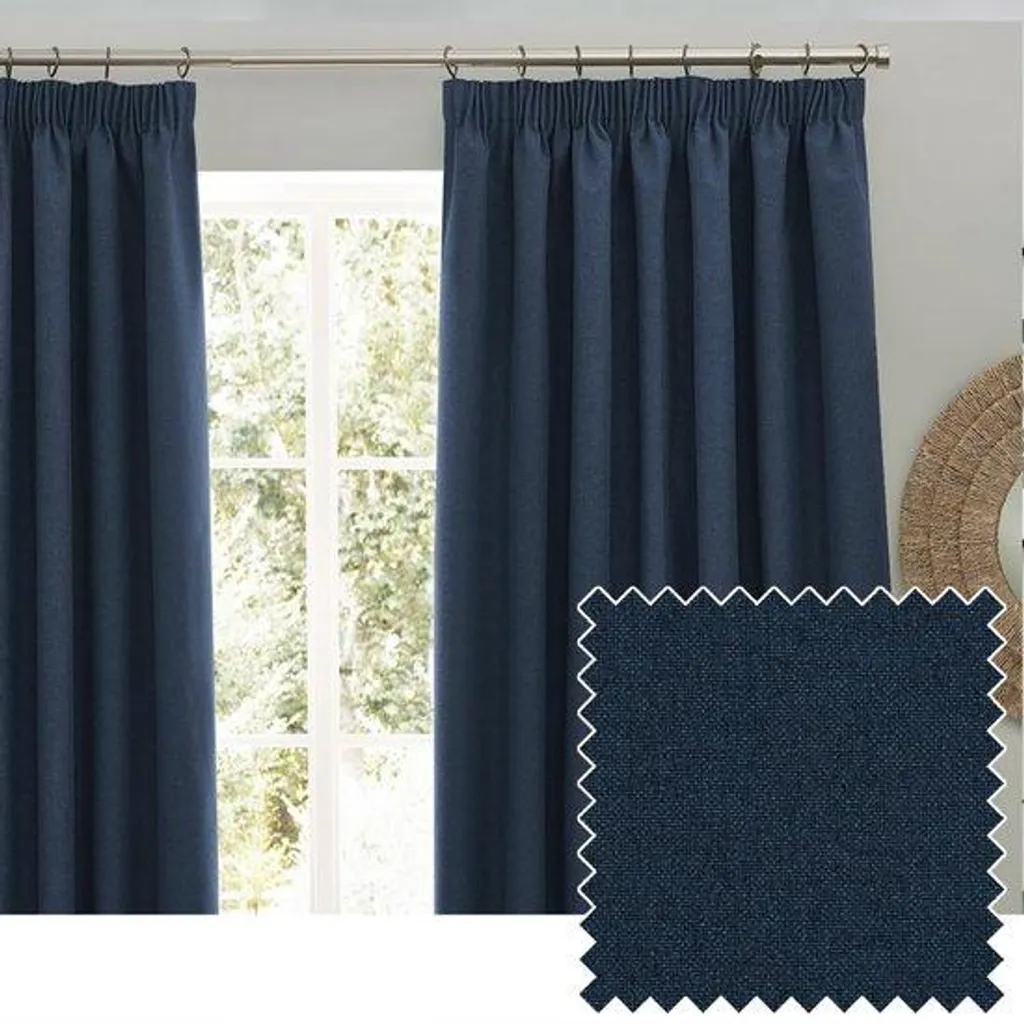 Paire de rideaux occultants modernes 3 positions en polyester thermiques