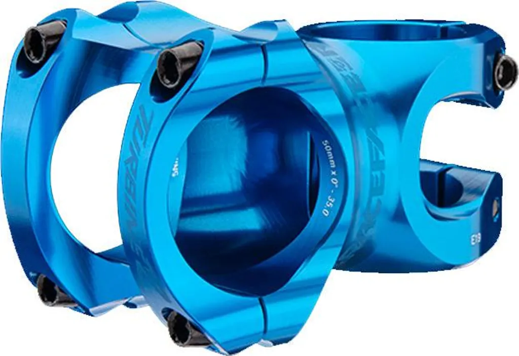 Potence rigide Turbine R 35 bleue de 50 mm usinée CNC pour le VTT