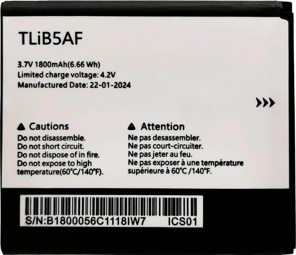 Batterie TLiB5AF pour Alcatel MW40 et Orange Airbox Link Zone 1800mAh