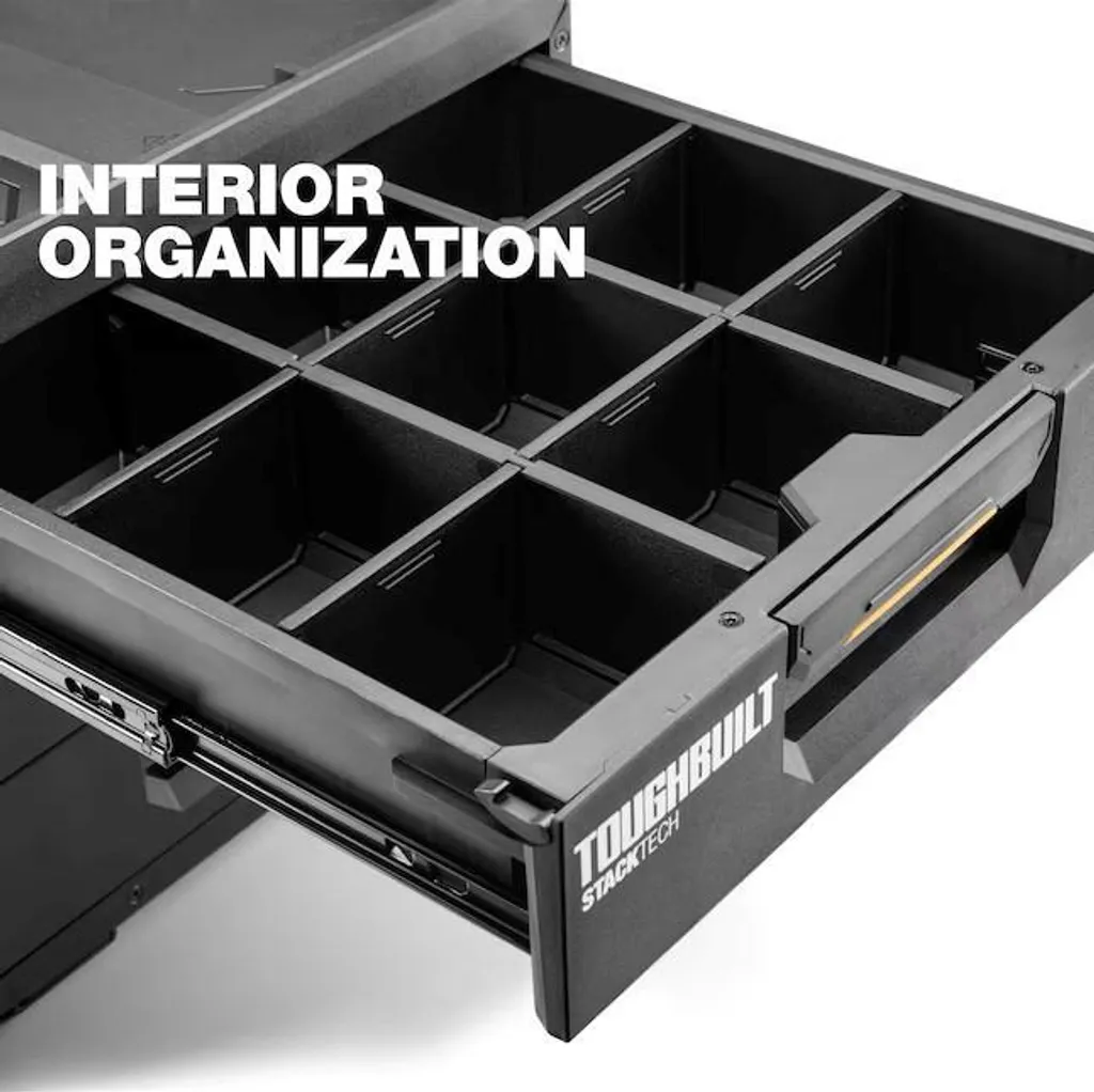 Boîte à outils StackTech 3 tiroirs XL robuste avec séparateurs Toughbuilt - 14
