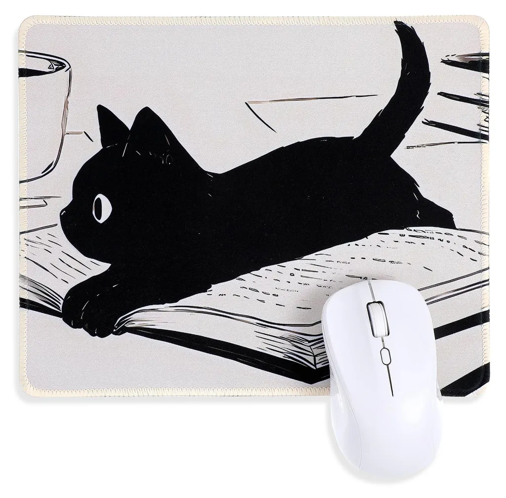 Tapis de souris anime japonais chat noir décoration bureau de qualité