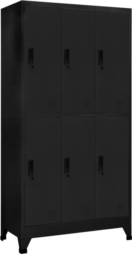 vidaXL Armoire à casiers noirs 90x45x180 cm Acier Image du produit 