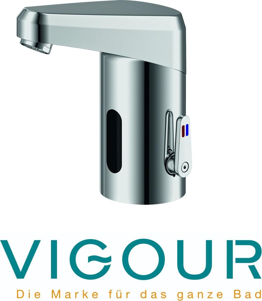 VIGOUR Clivia Plus Waschtisch Armatur IR-Elektronik DB 10 6V Batterie mit Mischung verchromt
