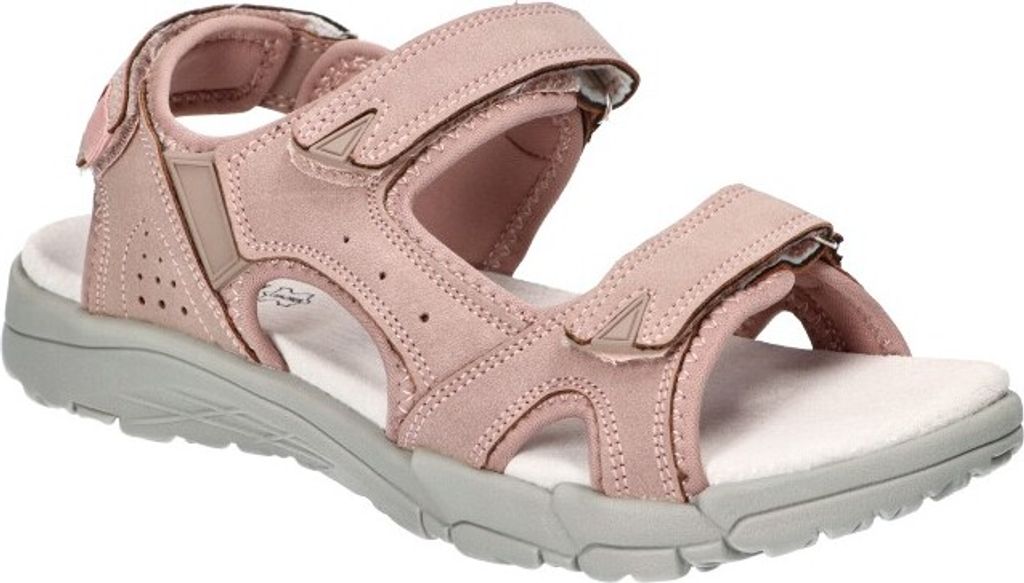 AMERICAN CLUB Rl166 Solide Damensandalen, Naturleder Innensohle, Klett Sandalen, Sportsandalen, Nude 41