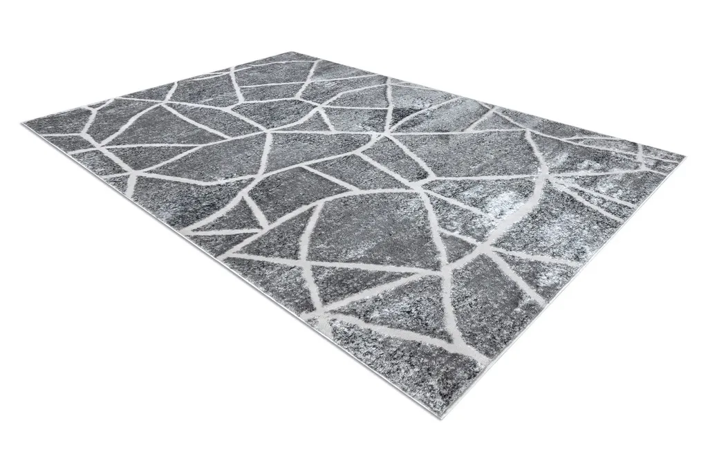 Tapis MEFE Gris à Double Molleton - Texture Marbre et Relief 3D