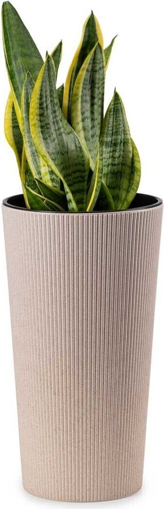 HowHomely Blumentopf Urbanika 47 cm Höhe, Pflanzkübel, Beige Übertopf für garten balkon