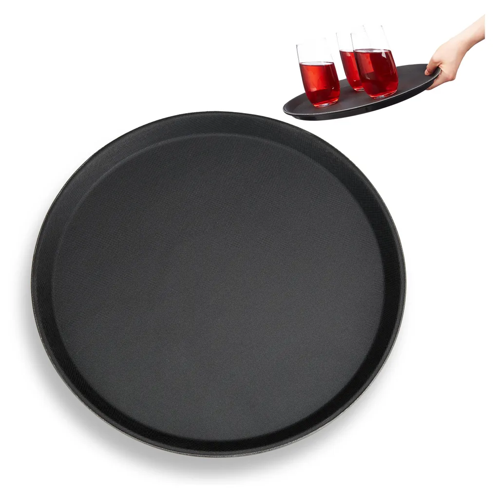 Plateau de service antidérapant lot de 4 en inox pour éviter les chutes