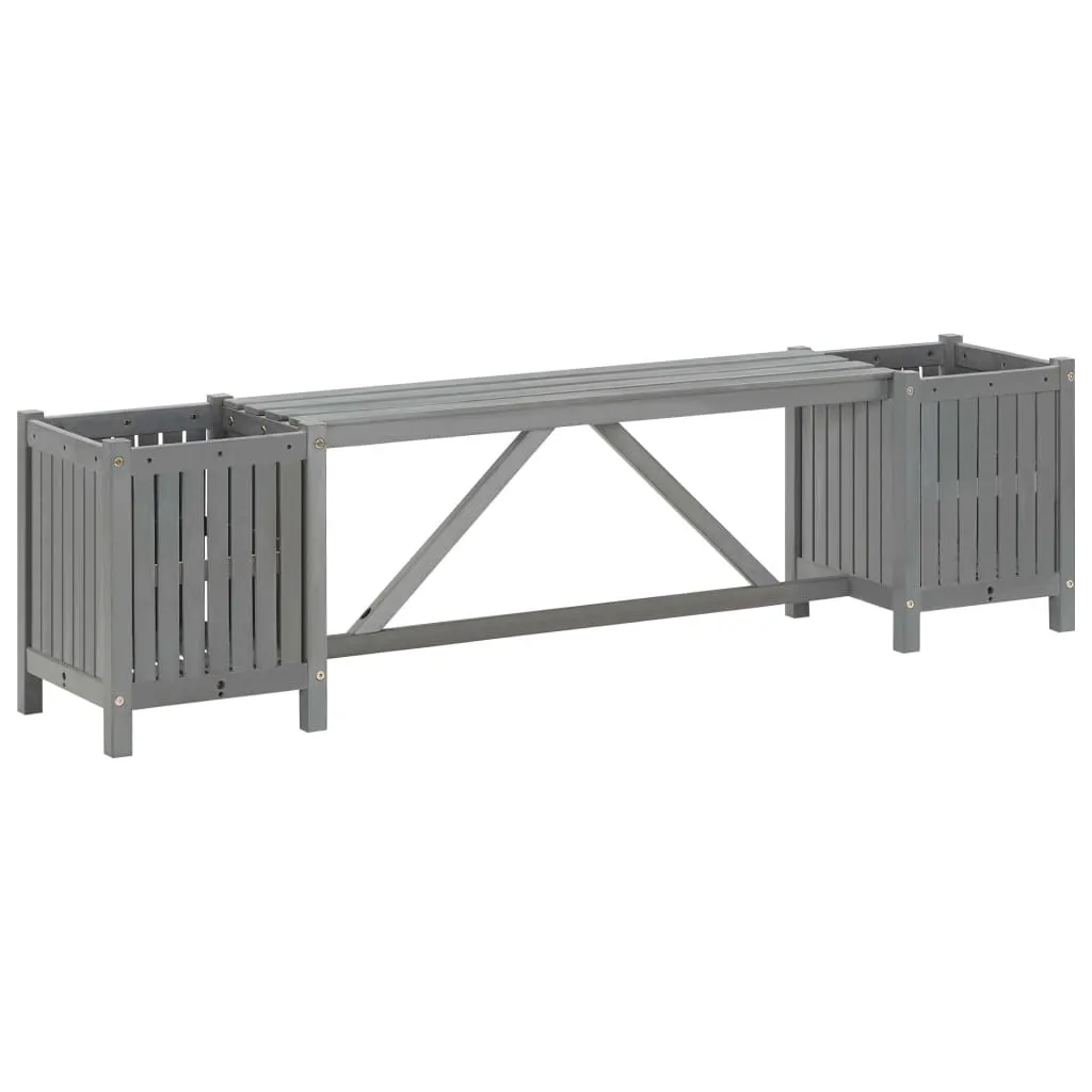 Offerta Panca da Giardino 150 cm Acacia Grigio + 2 Fioriere Omaggio