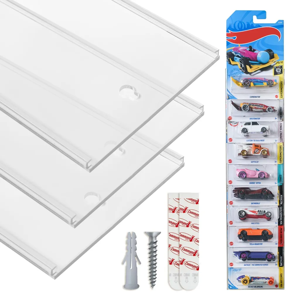 Rangement mural pour voitures de collection 1:64 en acrylique - Lot 3
