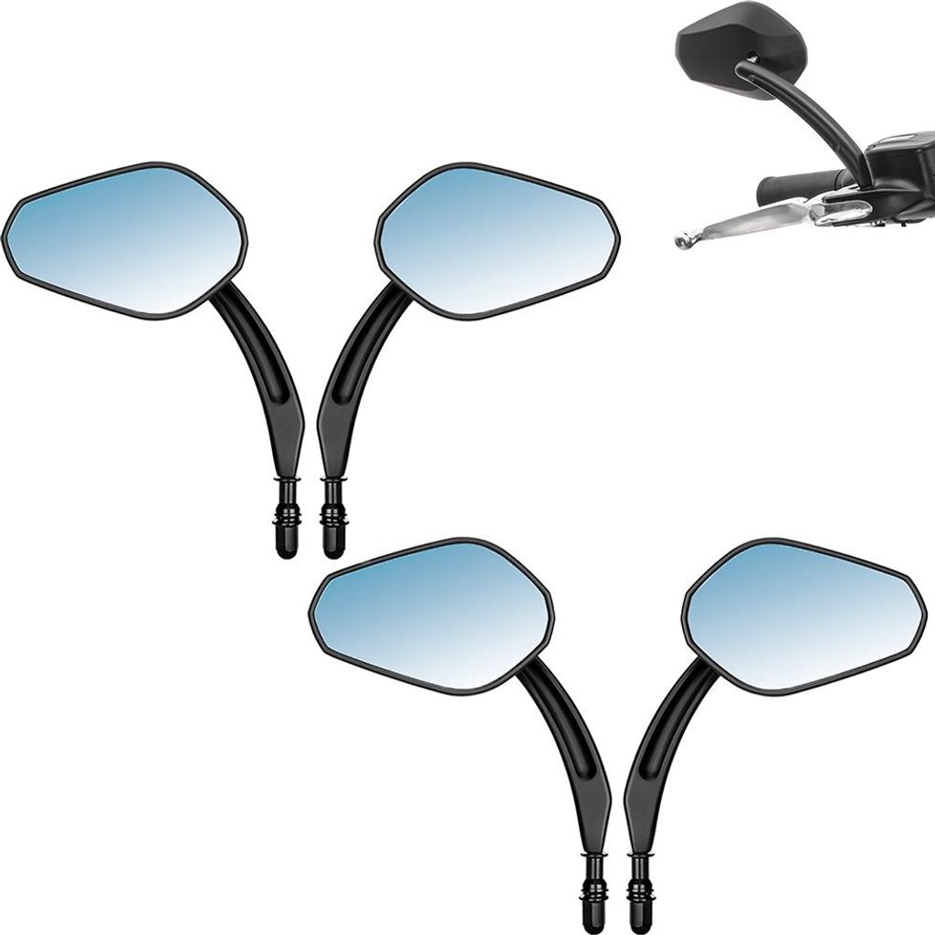 Set 2x Motorrad Spiegel mit E-Prüfzeichen HDE2 kompatibel mit Harley-D