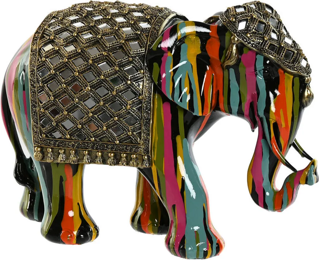 Objet Déco Éléphant Coloré pour Buffet et Console d'Entrée - Résine