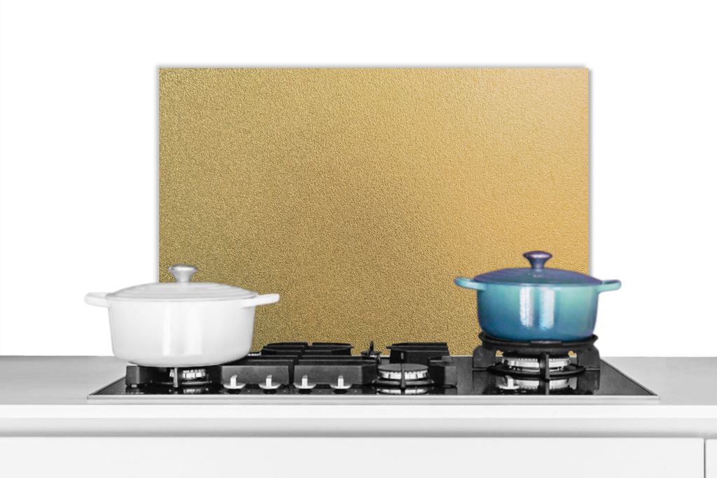 KitchenYeah Spritzschutz Küche - Küchenrückwand - Wandschutz für Herd und Spüle - Metall - Gold - Design - Struktur - Chic 60x40 - Alu-Dibon...