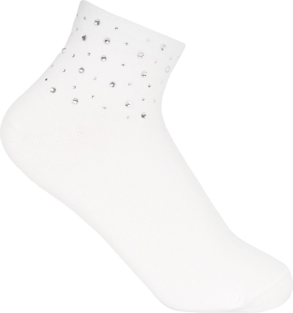 styleBREAKER Damen Socken mit Strass Applikation am Bund, Produktbild 
