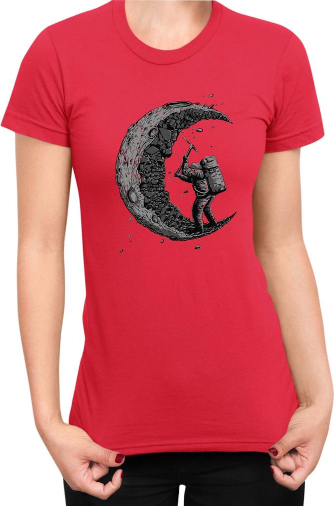 Damen T-Shirt Nasa Space Theme Nasa 002, Lady L / Rot
