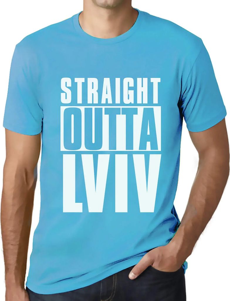 Herren Grafik T-Shirt Direkt aus Lemberg – Straight Outta Lviv – Öko-Verantwortlich Vintage Jahrgang Kurzarm Lustige Druck Geburtstag Geschenk...