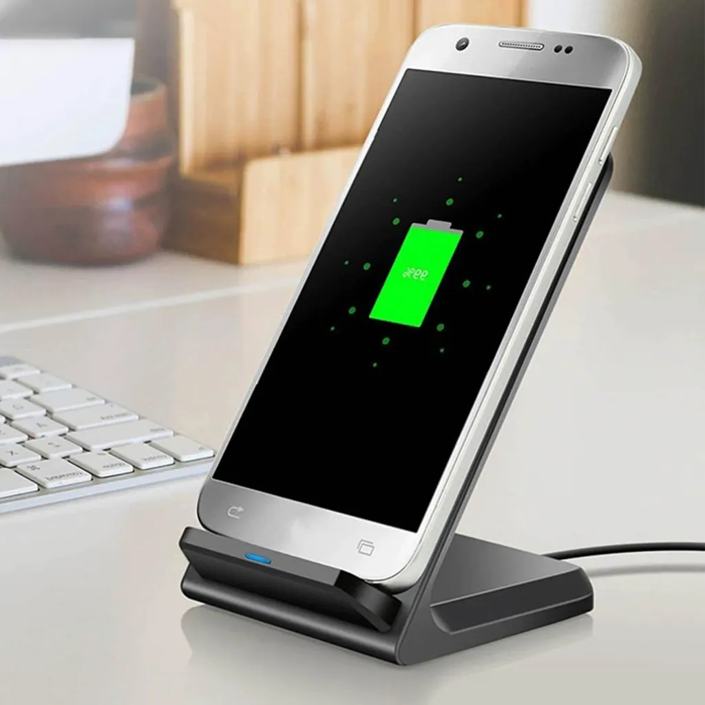 Stazione Ricarica Wireless 15W 2 in 1 - Caricabatterie Type-C Veloce Nero