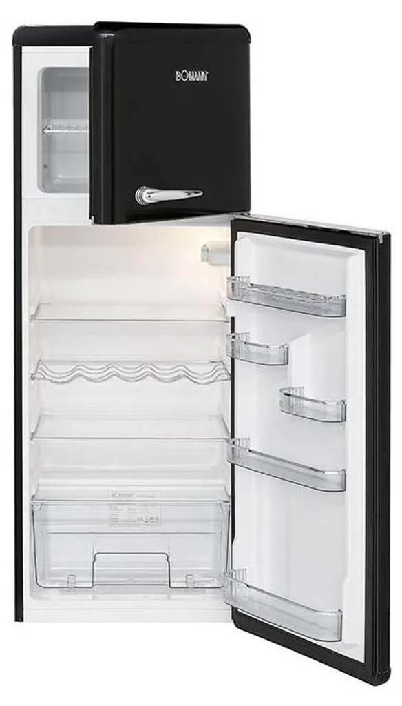 Réfrigérateur Rétro 208L Noir Idéal pour Petite Cuisine et Studio