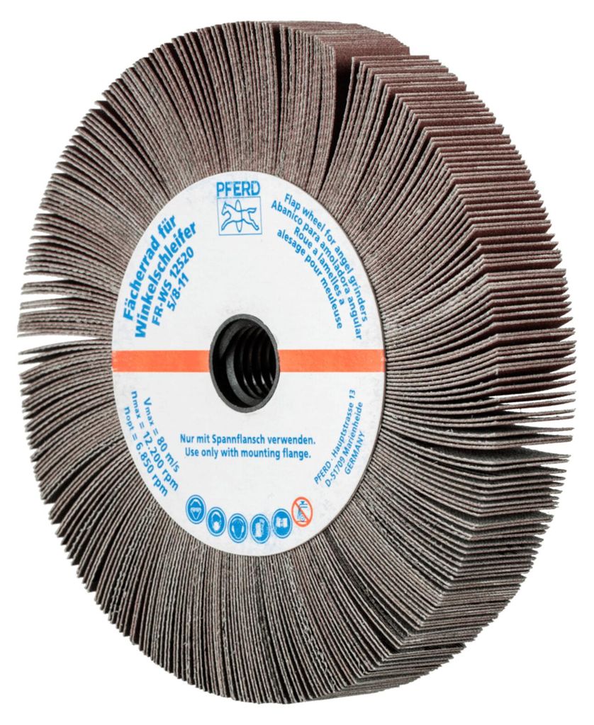 PFERD TOOLS Lamellenschleifrad für Winkelschleifer FR WS Ø 125x20mm 5/8-11 A320 universelle Anwendung 2 Stk