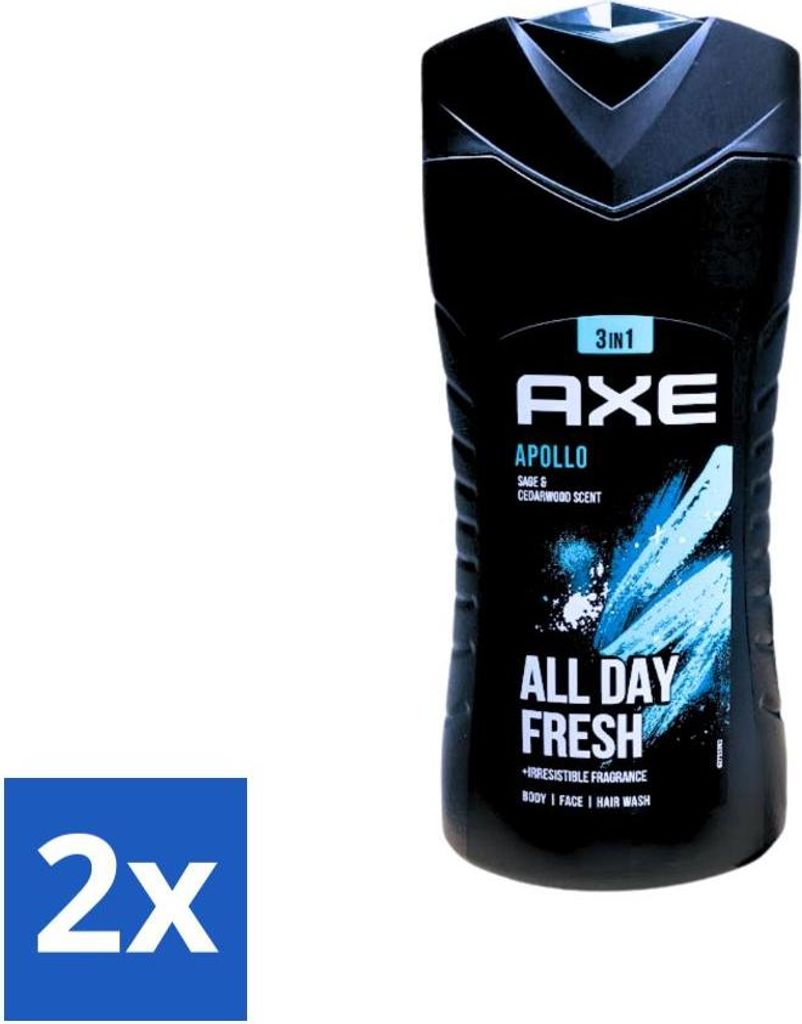 Axe 3-in-1 Duschgel – Apollo, Salbei & Zedernholz – Ganztägige Frische – 400 ml - Vorteilspack - 2 Stücke