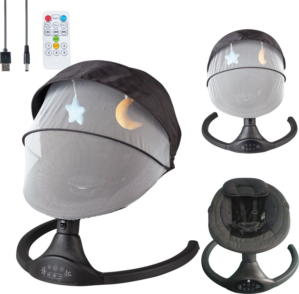 Bebies First® Elektrische BabyWippe mit Bluetooth, Timer & Produktbild 