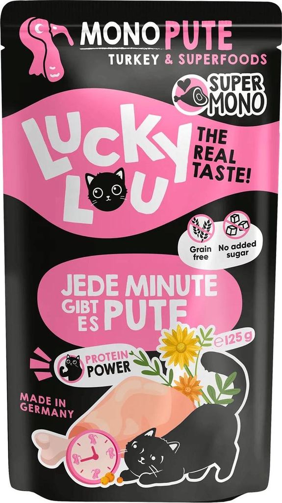 Lucky Lou SuperMono Pute Katzenfutter Katzennassfutter Nassfutter Katze monoprotein
