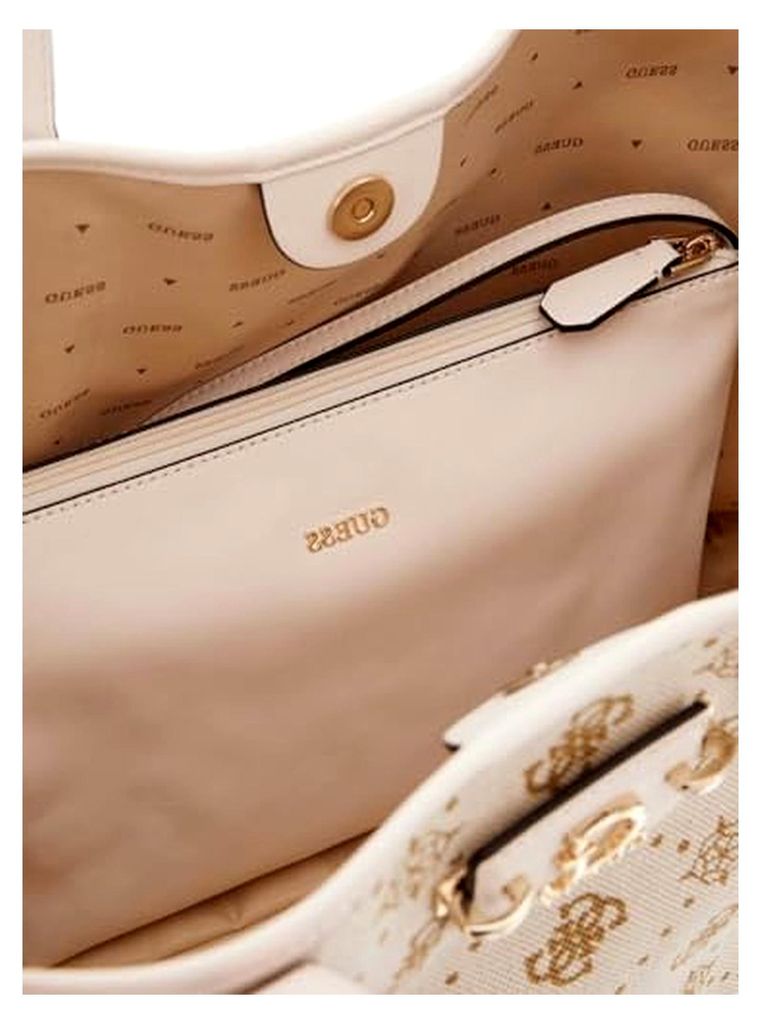 Shopper Utensilientasche Neda Large 2 in 1 Tote Bag Creme White Logo beige