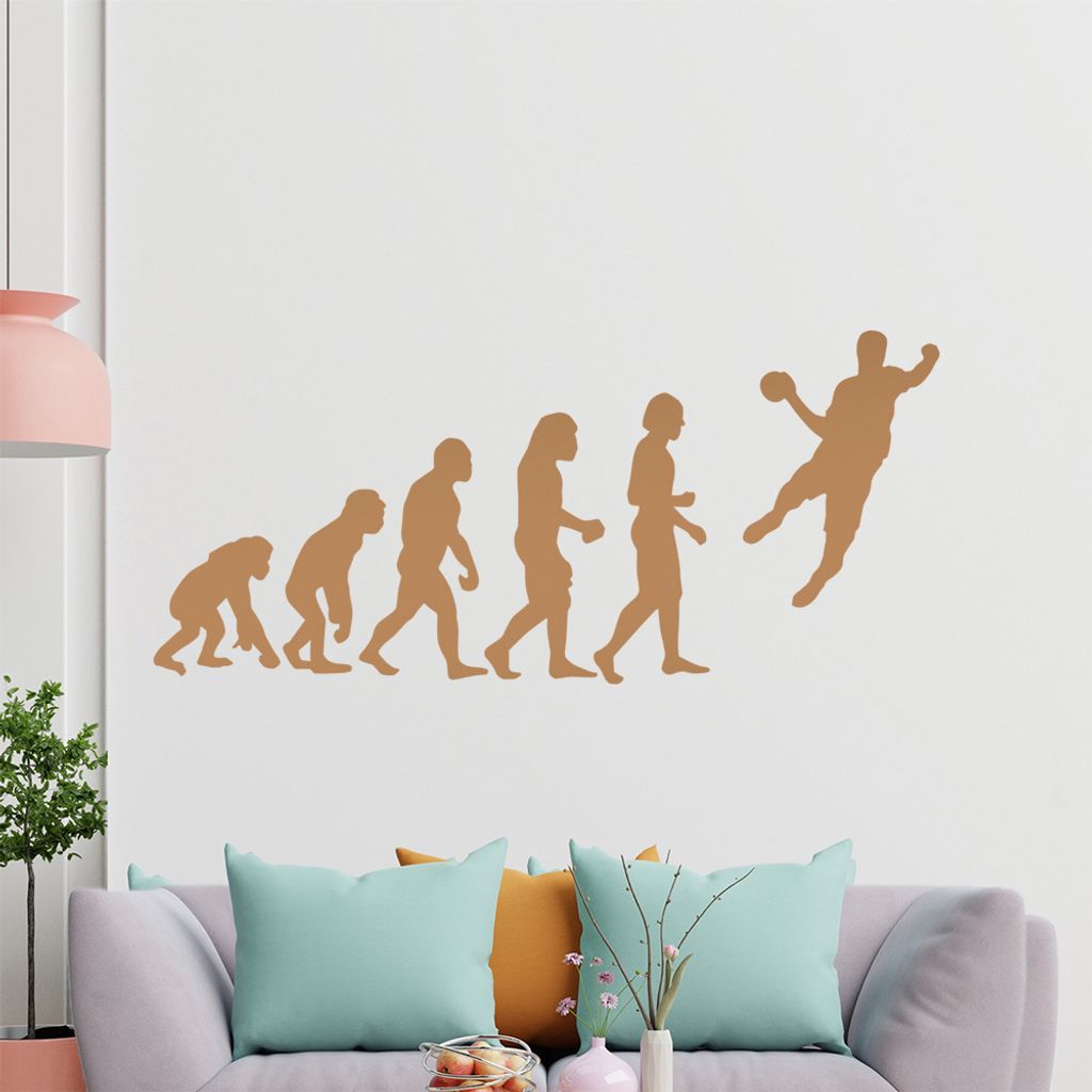 KIWISTAR Evolution - Handball Ballsport Verein Olympia Wandtattoo in 6 Größen - Wandaufkleber Wall Sticker - Dekoration, Küche, Wohnzimmer, Schl...