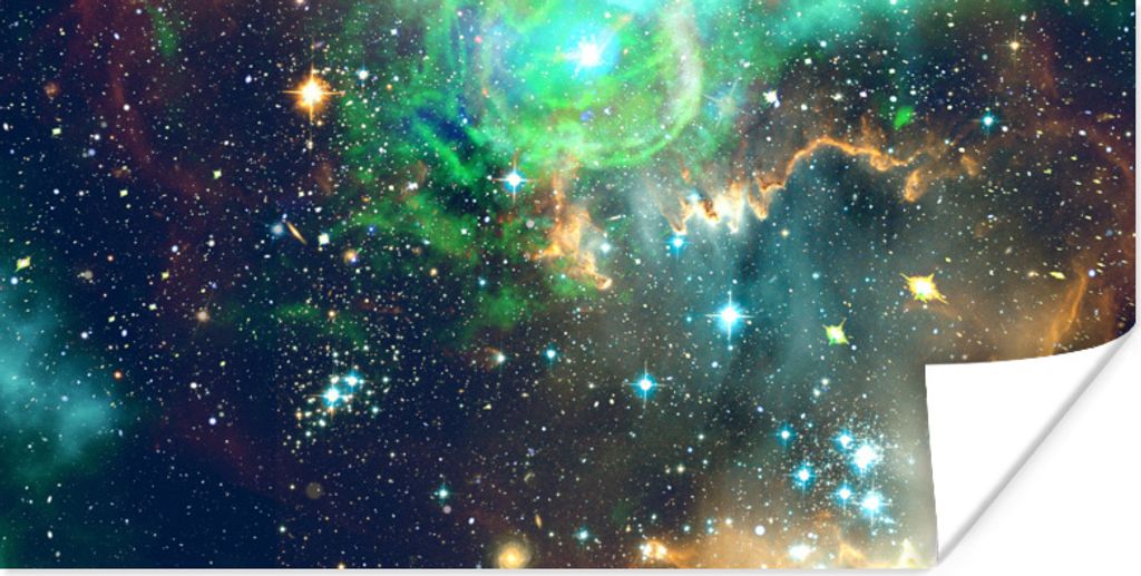 MuchoWow Poster Raum - Sterne - Licht 40x20 cm - Poster für die Wand - Poster Schlafzimmer