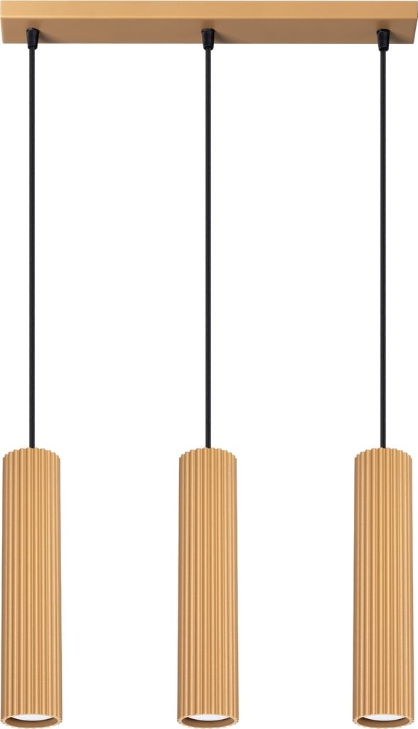 Pendelleuchte KARBON 3L golden 3xGU10 10W Aluminium 98x6.5x45cm Sollux Lighting