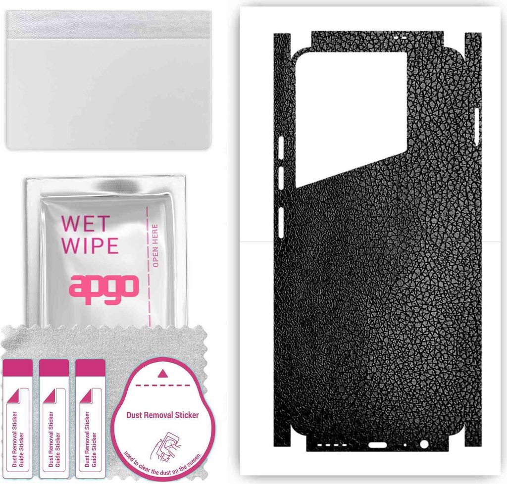 apgo Rückseite + Seiten Schutzfolie, Skin, kompatibel mit Tecno Pova 5, Hinten Displayschutzfolie aus Vinylfolie, kratzfest, einfache Montage - Sc...