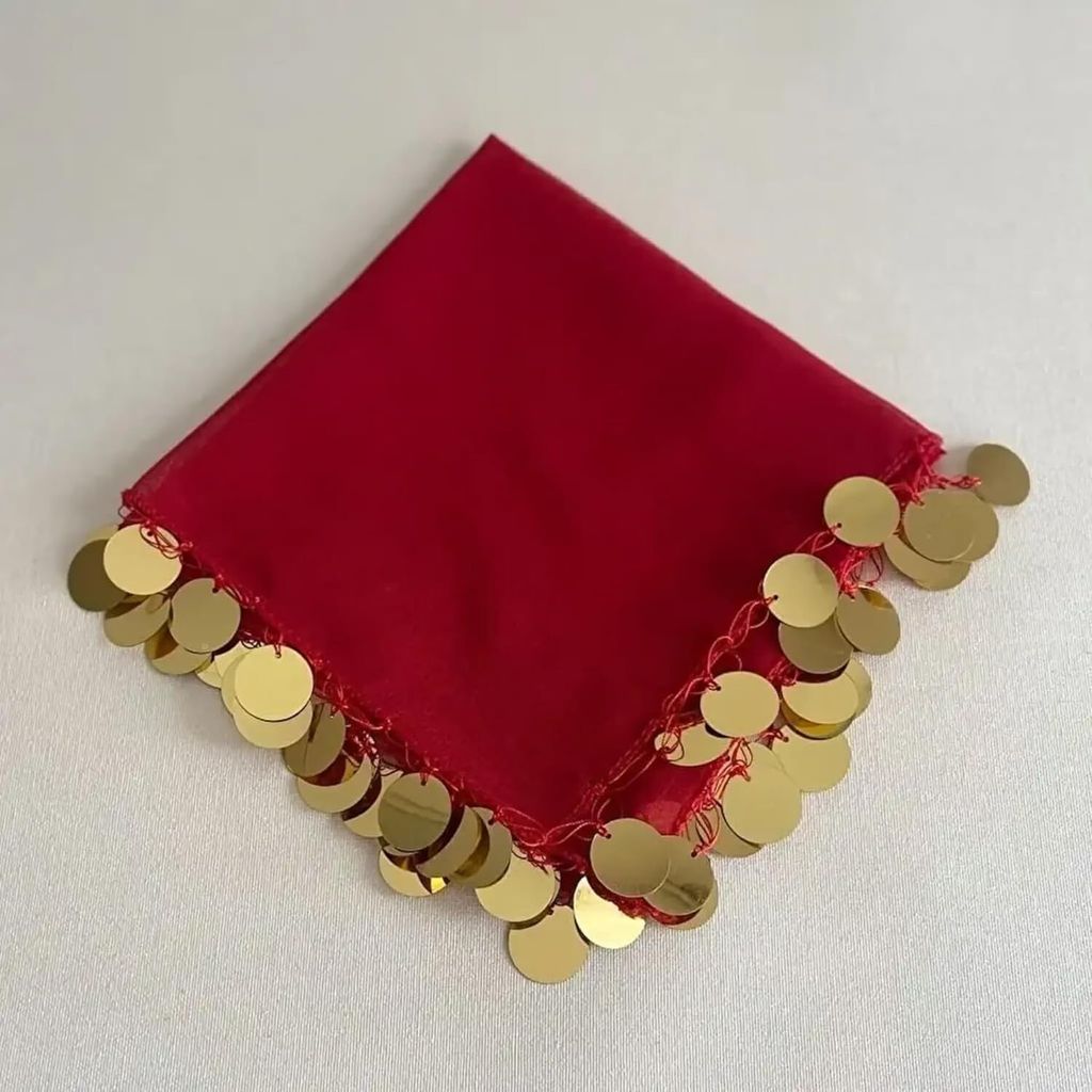 10x Rot Luxus Halay Mendili groß 30x30 cm Tanztücher Dügün Produktbild 