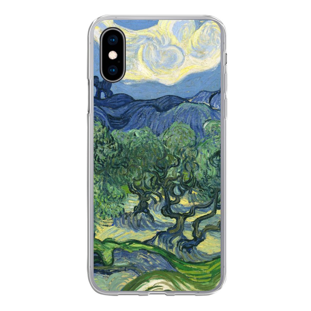 MuchoWow Handyhülle Schutzhülle Hülle für iPhone X Die Olivenbäume - Vincent van Gogh Silikon Softcase Handy Hülle - Handyhülle