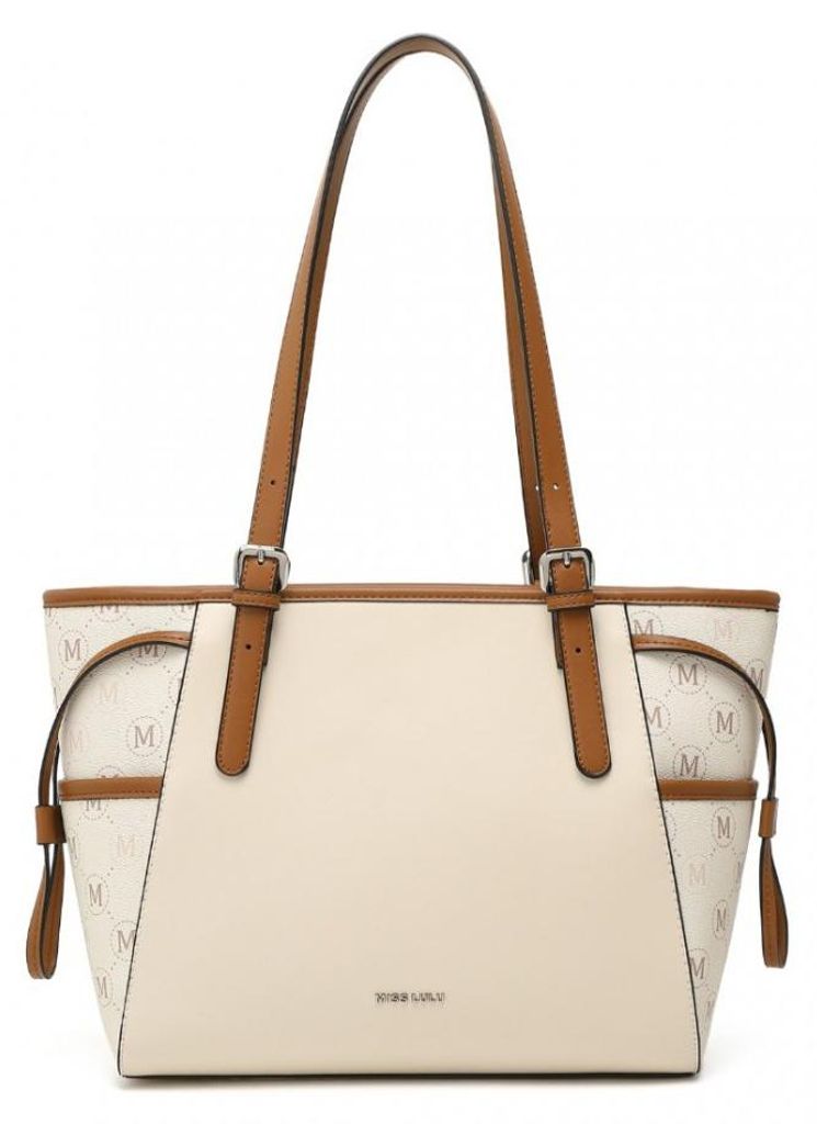 Beige-braune mittelgroße Shopper-Tasche „Julien“