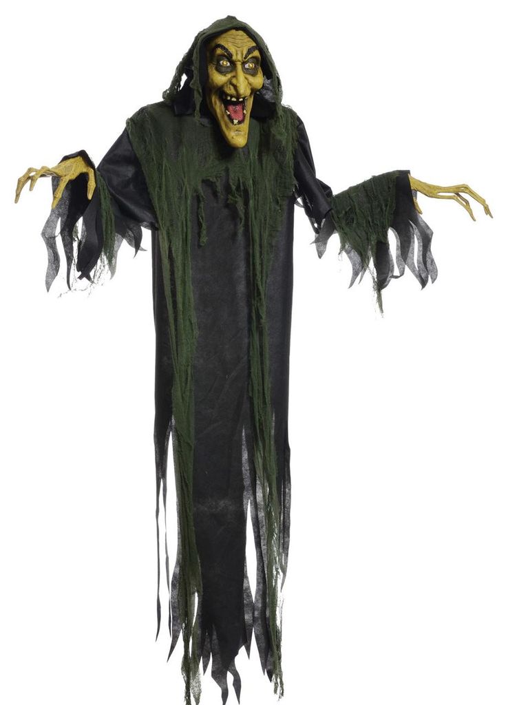 Sprechende Hexe Halloween Figur mit Sound & Lichteffekt Produktbild 
