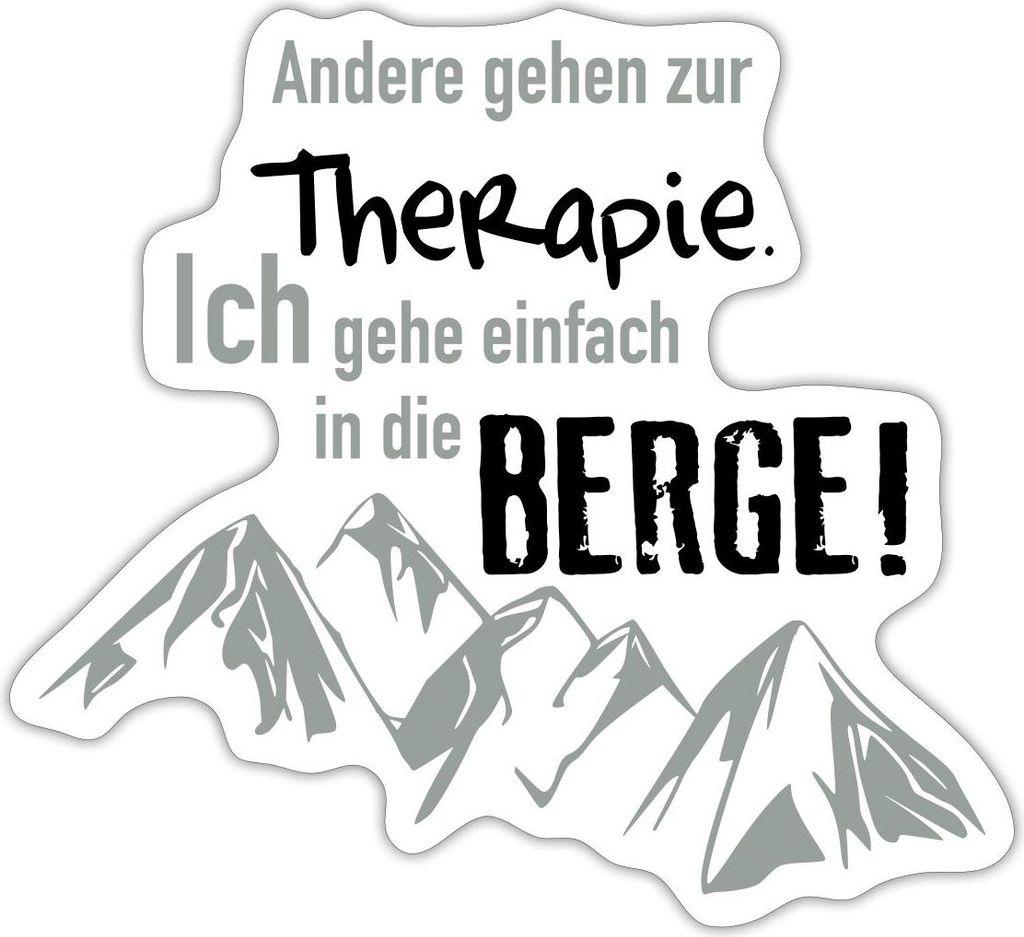 Spreadshirt Berge Statt Therapie Klettern Wandern Bergsteigen Sticker Aufkleber, 10 x 10 cm, Mattweiß