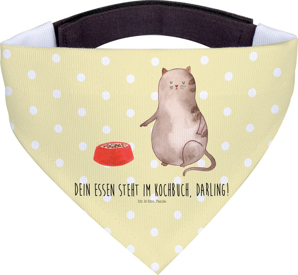 Mr. & Mrs. Panda Bandana Katze Fressen - Gelb Pastell - Geschenk, Dreieckstuch, Hunde Hals Tuch, Halstuch, Hund