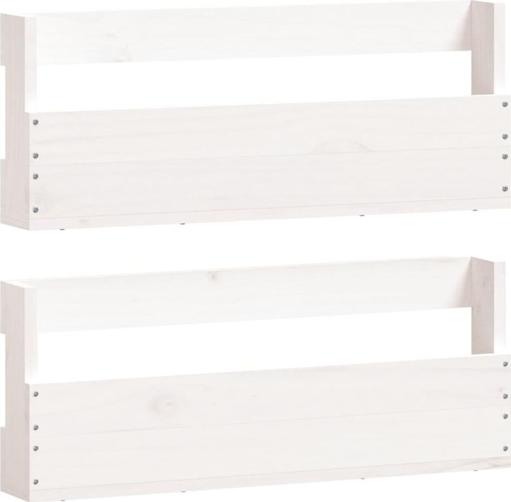 vidaXL Wand-Schuhregale 2 Stk. Weiß 59x9x23 cm Massivholz Produktbild 