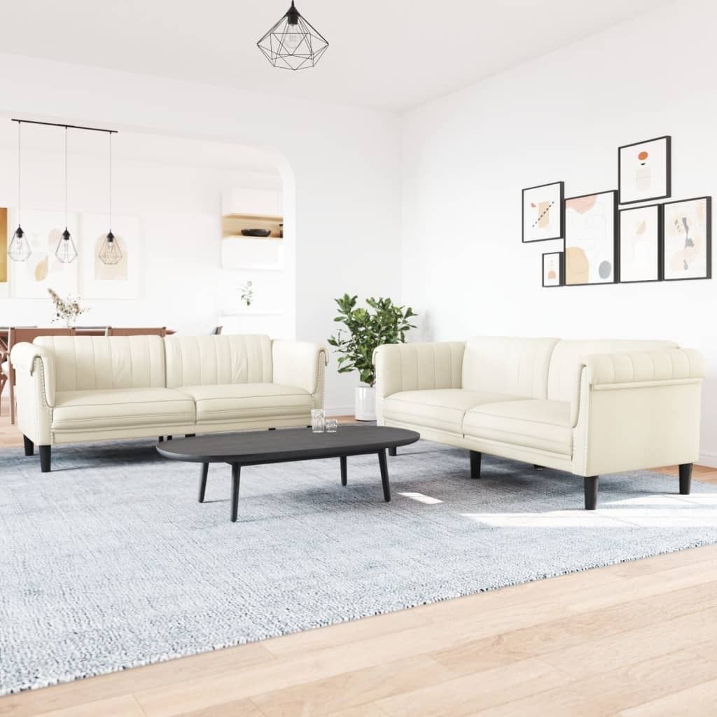 Maison Exclusive - 2-tlg. Sofagarnitur Creme Samt