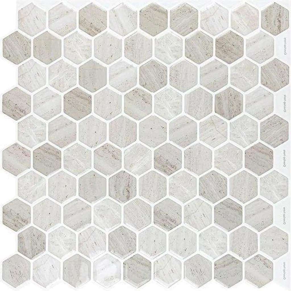Crédence adhésive 3D en carrelage hexagonal pour décoration d'intérieur