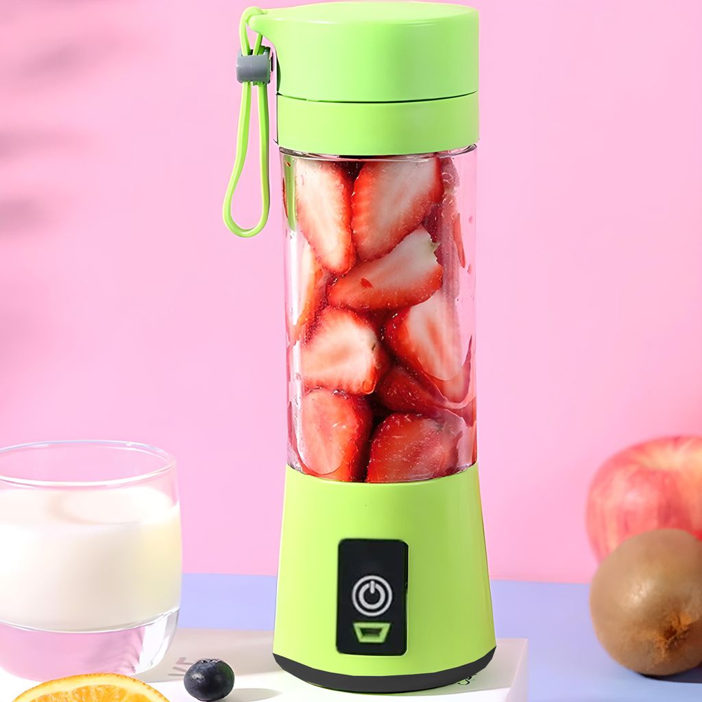 Monemey Tragbarer Mixer 380ml - Wiederaufladbarer Smoothie Maker Mit 10 Edelstahlklingen