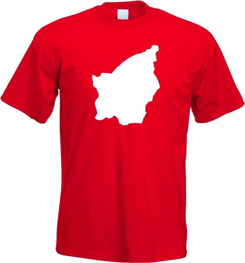 Kiwistar - T-Shirt - rot - San Marino Umriss Kontur Herren Funshirt Bedruckt Design Sprüche Spruch Motive - mit Motiv Bedruckt - Funshirt Design -...