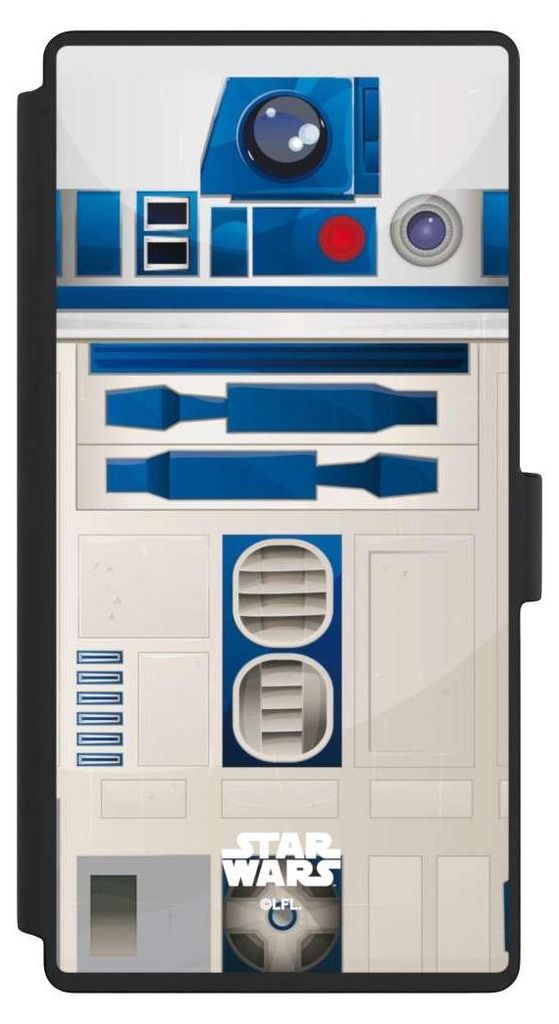 NIVOCASE Klapphülle für Samsung Galaxy S23 Ultra Handyhülle aus Kunst Leder NIVOflip schwarz Fanartikel Star Wars R2D2