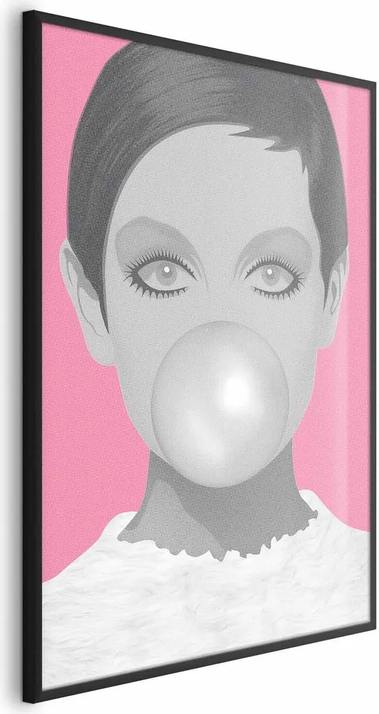 Poster 40x60 Bubble Gum con Cornice Nera Moderna - Arredo Pop Art