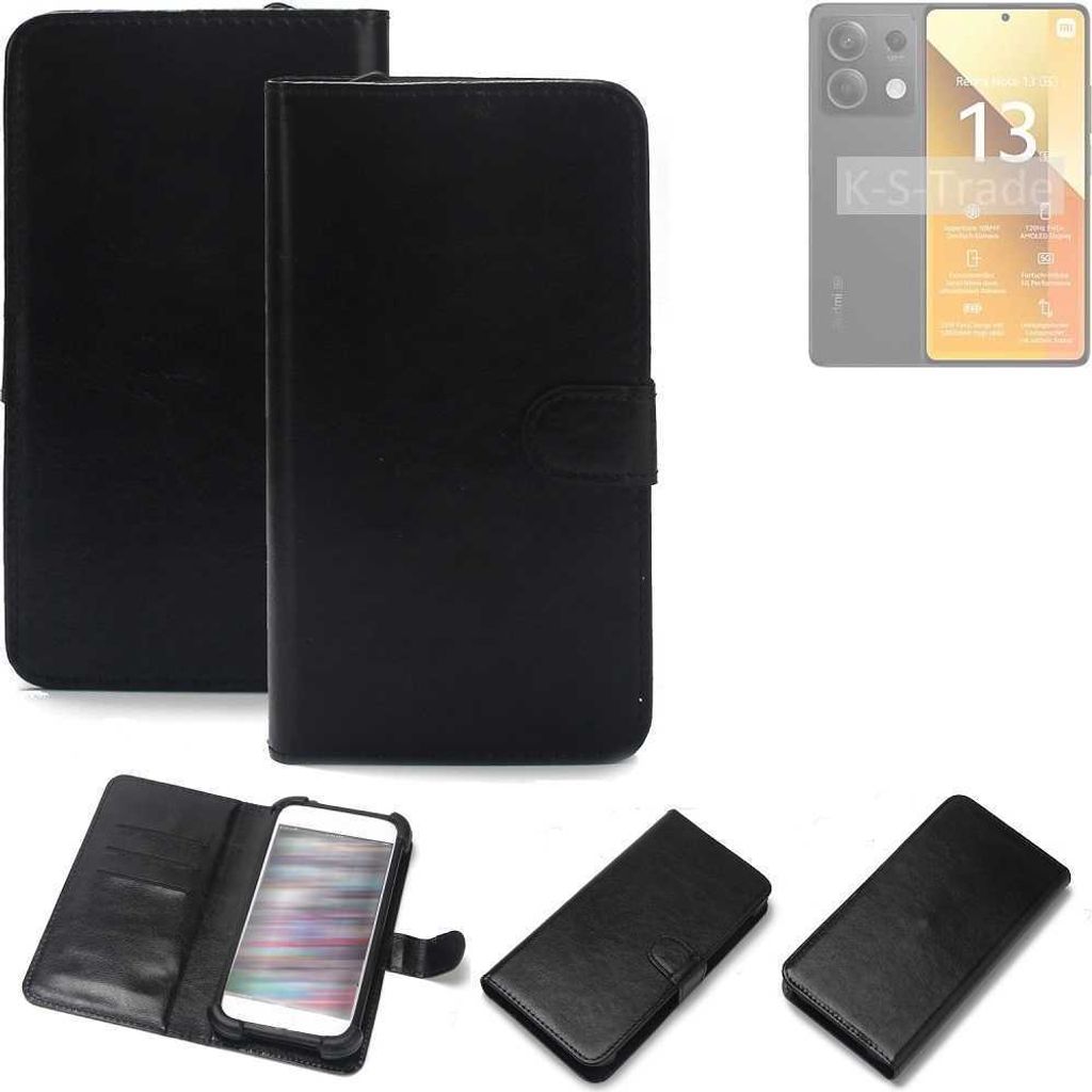 K-S-Trade Handyhülle Schutzhülle kompatibel mit Xiaomi Redmi Note 13 5G Global Handy Schutz Hülle Handyhülle Bumper schwarz 1x