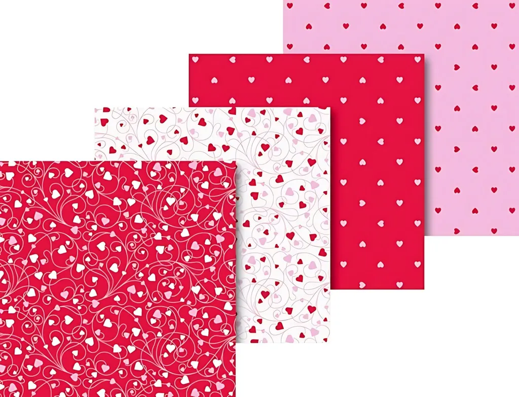 Set de pliage Heyda motifs cœurs 15 cm avec papier haute qualité DIY