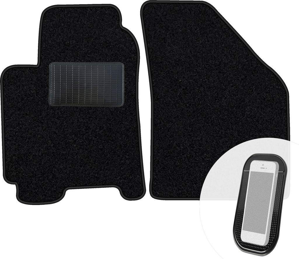 moto-MOLTICO Vorne Fußmatten Auto Velours Autoteppiche Schwarz Automatten Set 2-teilig passend für Chevrolet Rezzo Daewoo Tacuma ab 2000
