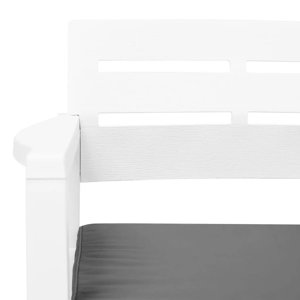 Salon de balcon vidaXL 3 pièces en plastique blanc - Ensemble table chaises - 5
